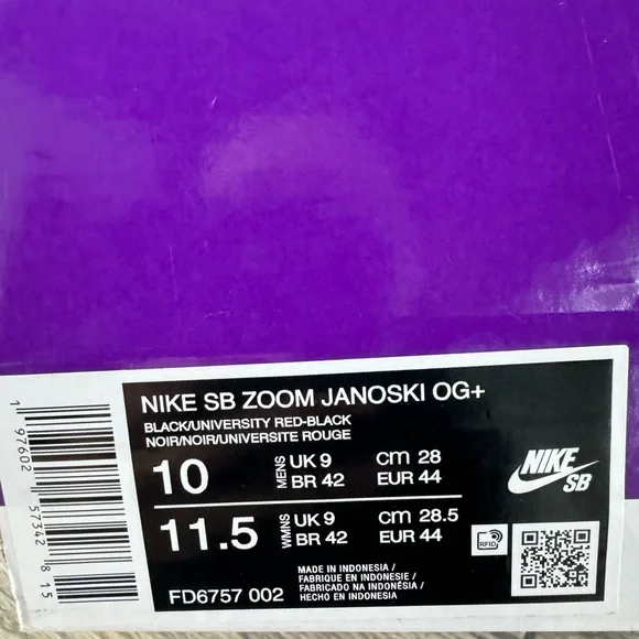 Brand New Nike SB Zoom Janoski OG+ Men's Shoes “University Red/Black” - Picture 12 of 13